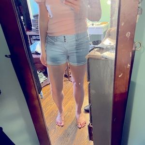 Booty lifting stretchy jean shorts